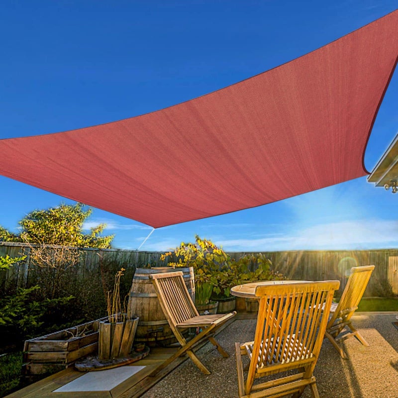 Artpuch Sun Shade Sails Canopy, 185GSM Shade Sail UV Block for Patio Garden Outdoor Facility and Activities (12'x16', Rust Red) - Image 1
